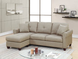 Glossy Beige Tufted Reversible Sectionals