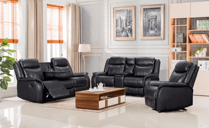 ABIGAIL GEL BLACK 3PC RECLINING SET By HH AVAILABLE IN HOUSTON, DALLAS, AUSTIN, SAN ANTONIO, & NATIONWIDE