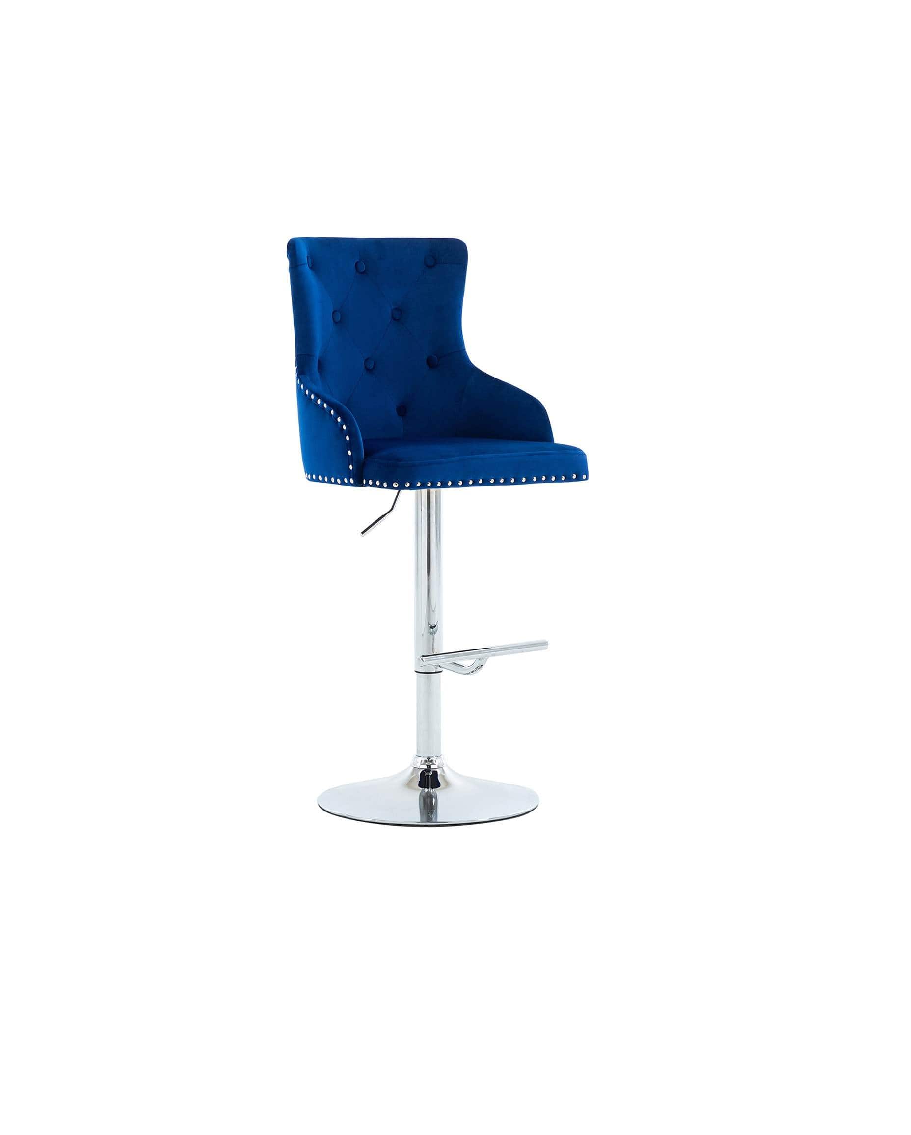 BELLAVILLE BARSTOOL IN BLUE VELVET BY HH AVAILABLE IN HOUSTON, DALLAS, SAN ANTONIO, & AUSTIN  SKU Bella Blue