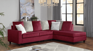 CINDY REVERSIBLE 2 PC SECTIONAL IN RED BY HH AVAILABLE IN HOUSTON, DALLAS, SAN ANTONIO, & AUSTIN  SKU CINDY-RED