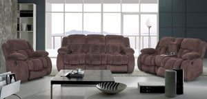 CONROE 3PC RECLINING SET IN BROWN BY HH AVAILABLE IN HOUSTON, DALLAS, SAN ANTONIO, & AUSTIN  SKU CONROE