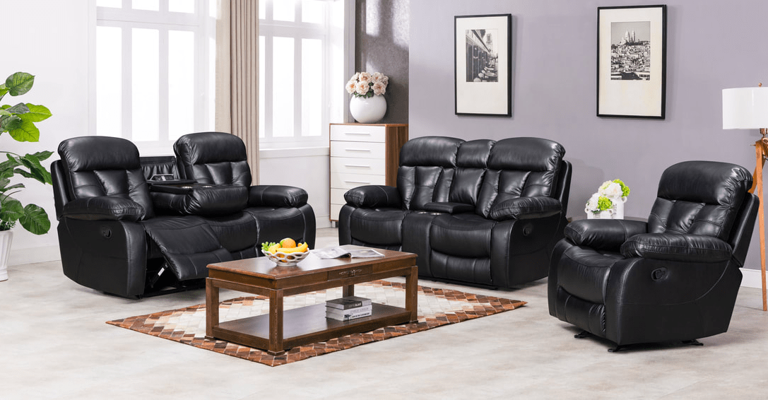 DALLAS BLACK 3PC RECLINING SET By HH AVAILABLE IN HOUSTON, DALLAS, AUSTIN, SAN ANTONIO, & NATIONWIDE