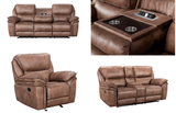 EMILIA BROWN 3PC RECLINING SET By HH AVAILABLE IN HOUSTON, DALLAS, AUSTIN, SAN ANTONIO, & NATIONWIDE