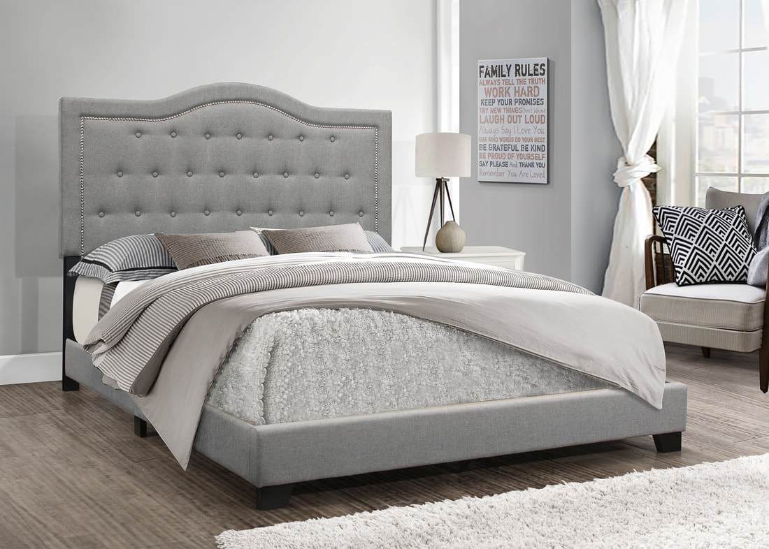 EMMA BED IN GRAY LINEN BY HH AVAILABLE IN HOUSTON, DALLAS, SAN ANTONIO, & AUSTIN  SKU Emma Gray