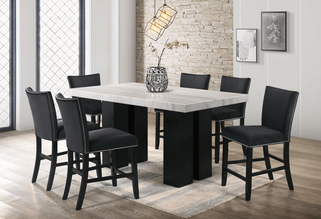 FINLEY BLACK 7PC COUNTER HEIGHT TABLE DINING SET By HH AVAILABLE IN HOUSTON, DALLAS, AUSTIN, SAN ANTONIO, & NATIONWIDE