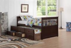 FULL CAPTAIN BED W/TRUNDLE AND DRAWERS IN ESPRESSO BY HH AVAILABLE IN HOUSTON, DALLAS, SAN ANTONIO, & AUSTIN  SKU HH9000