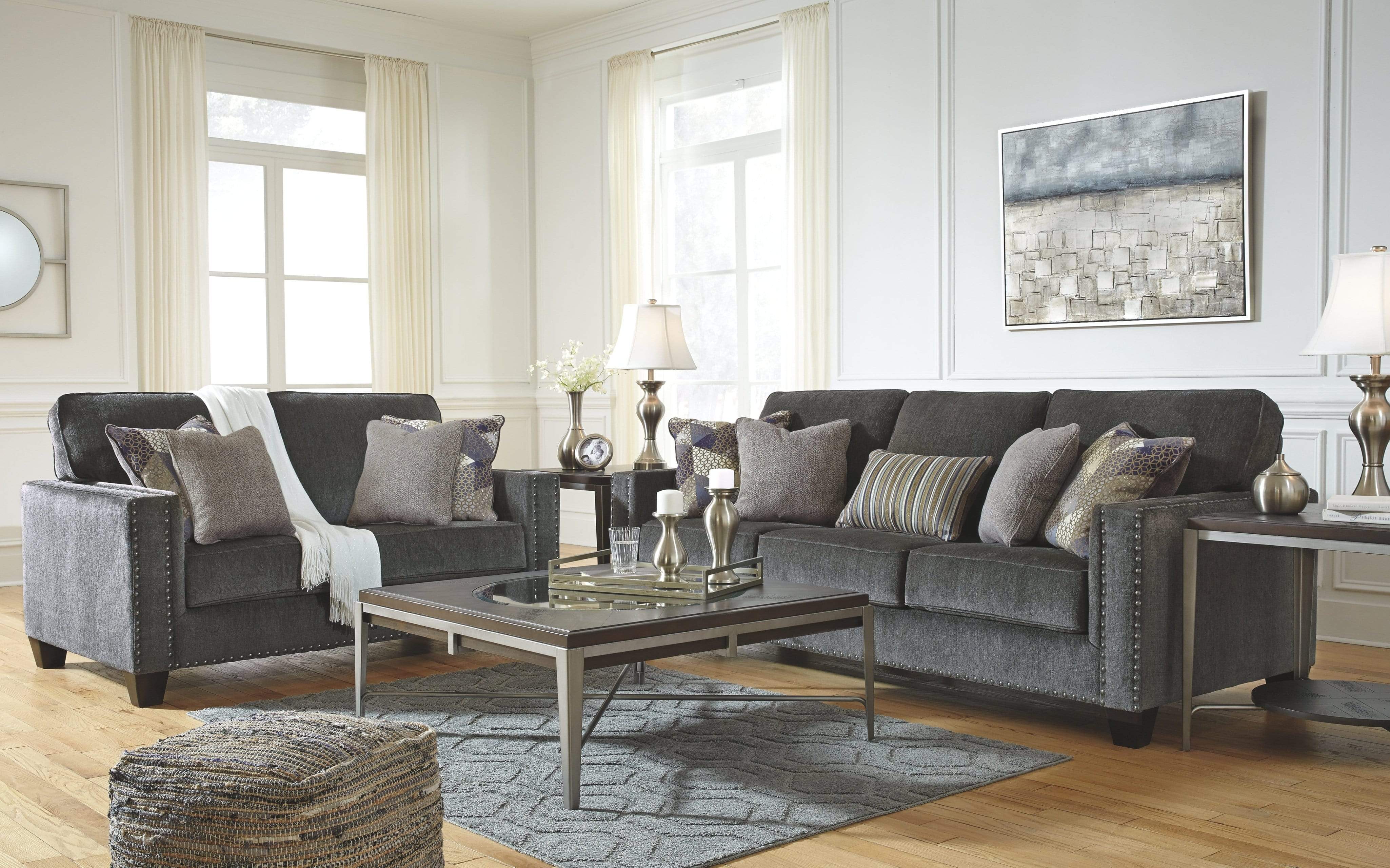 GAVRIL SMOKE 2 PC SOFA & LOVESEAT BY HH AVAILABLE IN HOUSTON, DALLAS, SAN ANTONIO, & AUSTIN  SKU ASHLEY 430 SMOKE