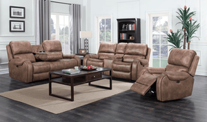 NATALIA POWER BROWN 3PC RECLINING SET By HH AVAILABLE IN HOUSTON, DALLAS, AUSTIN, SAN ANTONIO, & NATIONWIDE