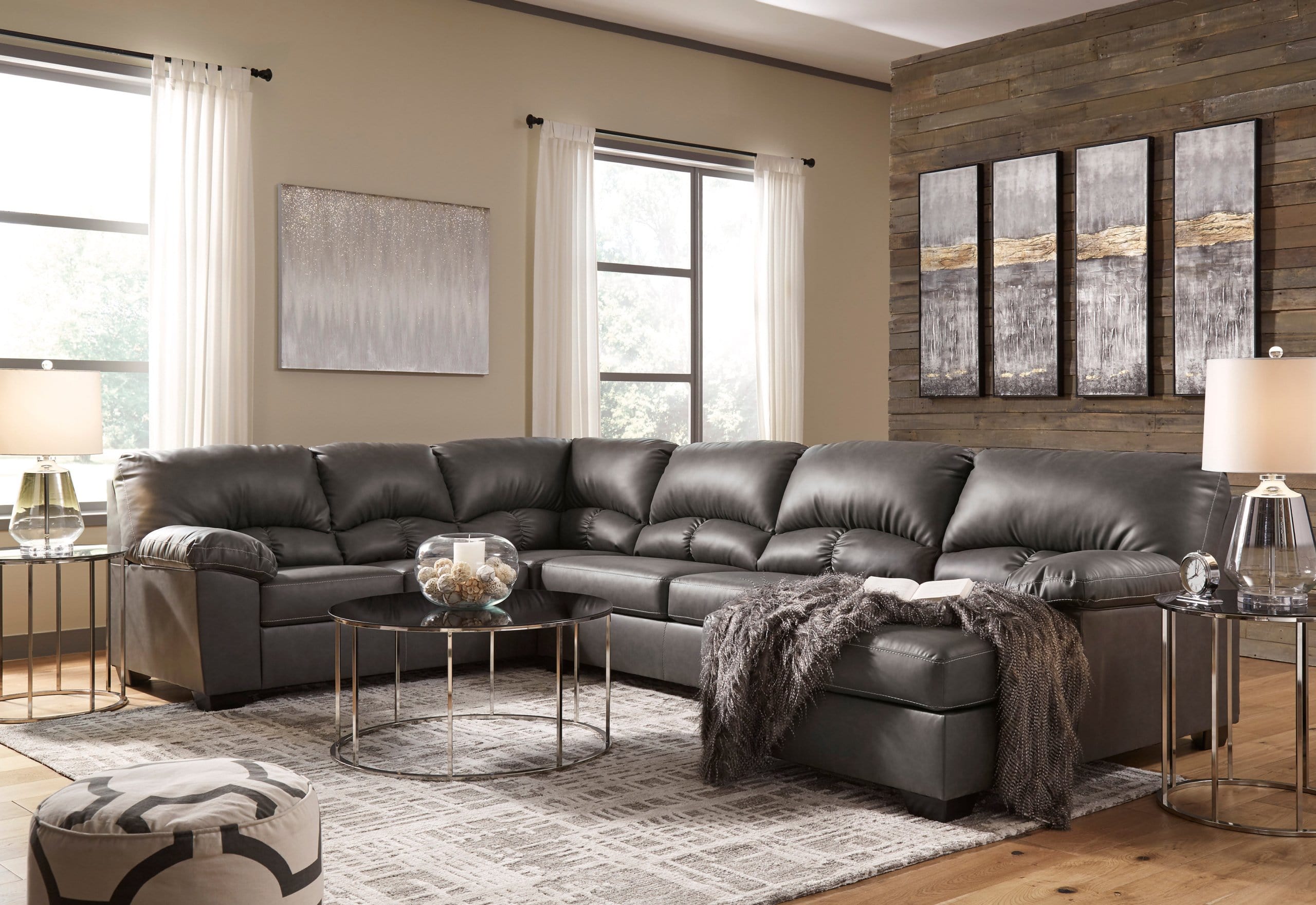 NUVELLA 3 PC SECTIONAL IN DARK GRAY BY HH AVAILABLE IN HOUSTON, DALLAS, SAN ANTONIO, & AUSTIN  SKU ASHLEY256 GRAY