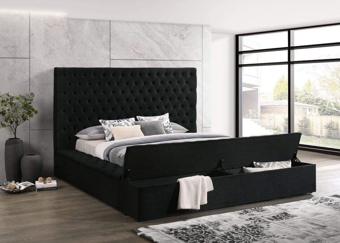 PARIS PLATFORM BED IN BLACK BY HH AVAILABLE IN HOUSTON, DALLAS, SAN ANTONIO, & AUSTIN  SKU Paris Black platform