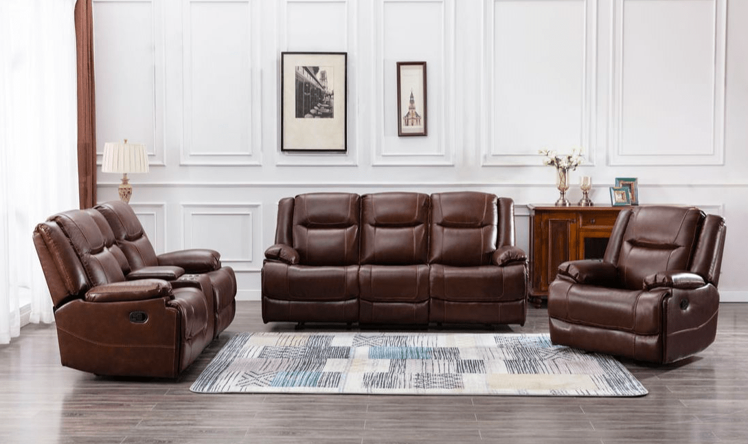 ROSE TOP GRAIN LEATHER 3PC RECLINING SET By HH AVAILABLE IN HOUSTON, DALLAS, AUSTIN, SAN ANTONIO, & NATIONWIDE