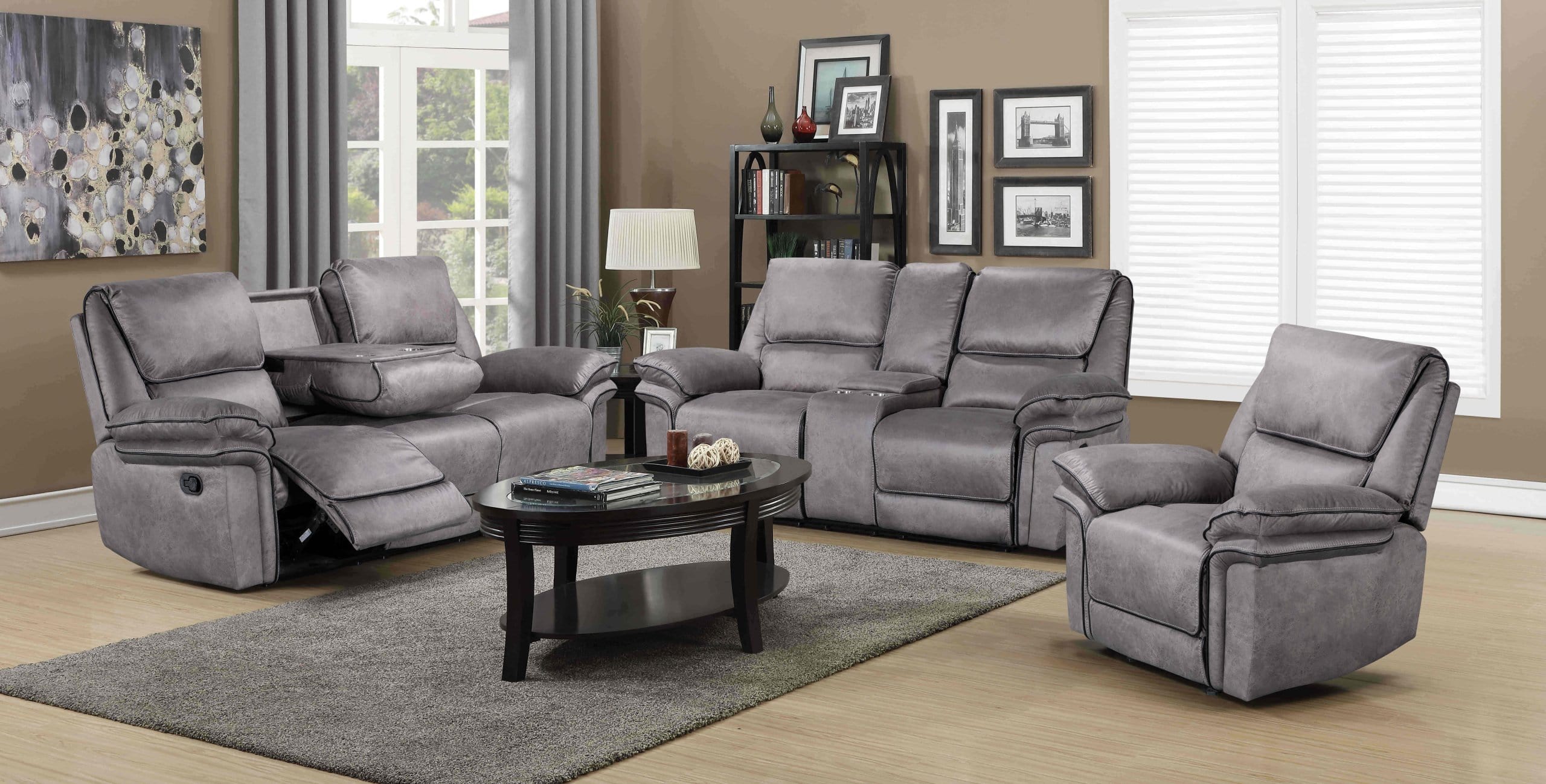 VICTORIA 3PC RECLINING SET IN GRAY BY HH AVAILABLE IN HOUSTON, DALLAS, SAN ANTONIO, & AUSTIN  SKU VICTORIA