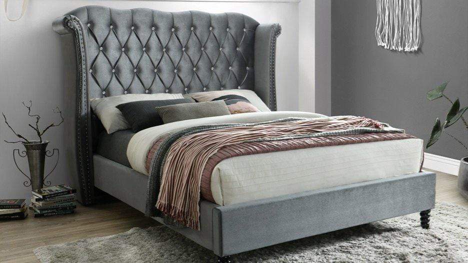 HOLLYWOOD GREY PLATFORM BED BY NEW ERA AVAILABLE IN HOUSTON, DALLAS, SAN ANTONIO, & AUSTIN  SKU B9100-GY