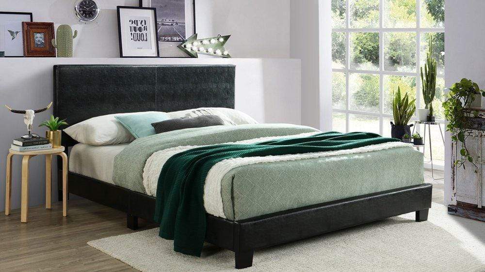 MADISON BLACK PU PLATFORM BED BY NEW ERA AVAILABLE IN HOUSTON, DALLAS, SAN ANTONIO, & AUSTIN  SKU B9650