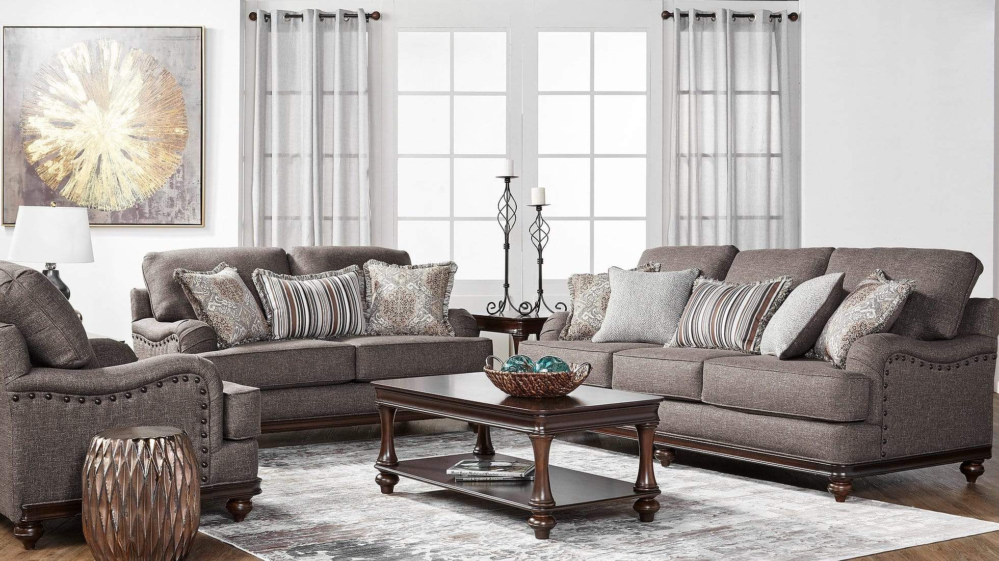 DRIFTWOOD WOOD TRIM SOFA & LOVESEAT BY NEW ERA AVAILABLE IN HOUSTON, DALLAS, SAN ANTONIO, & AUSTIN  SKU S17200