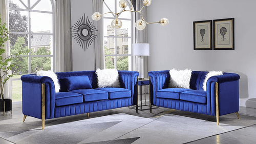 FARA BLUE SOFA & LOVESEAT BY NEW ERA AVAILABLE IN HOUSTON, DALLAS, SAN ANTONIO, & AUSTIN  SKU S8288BL
