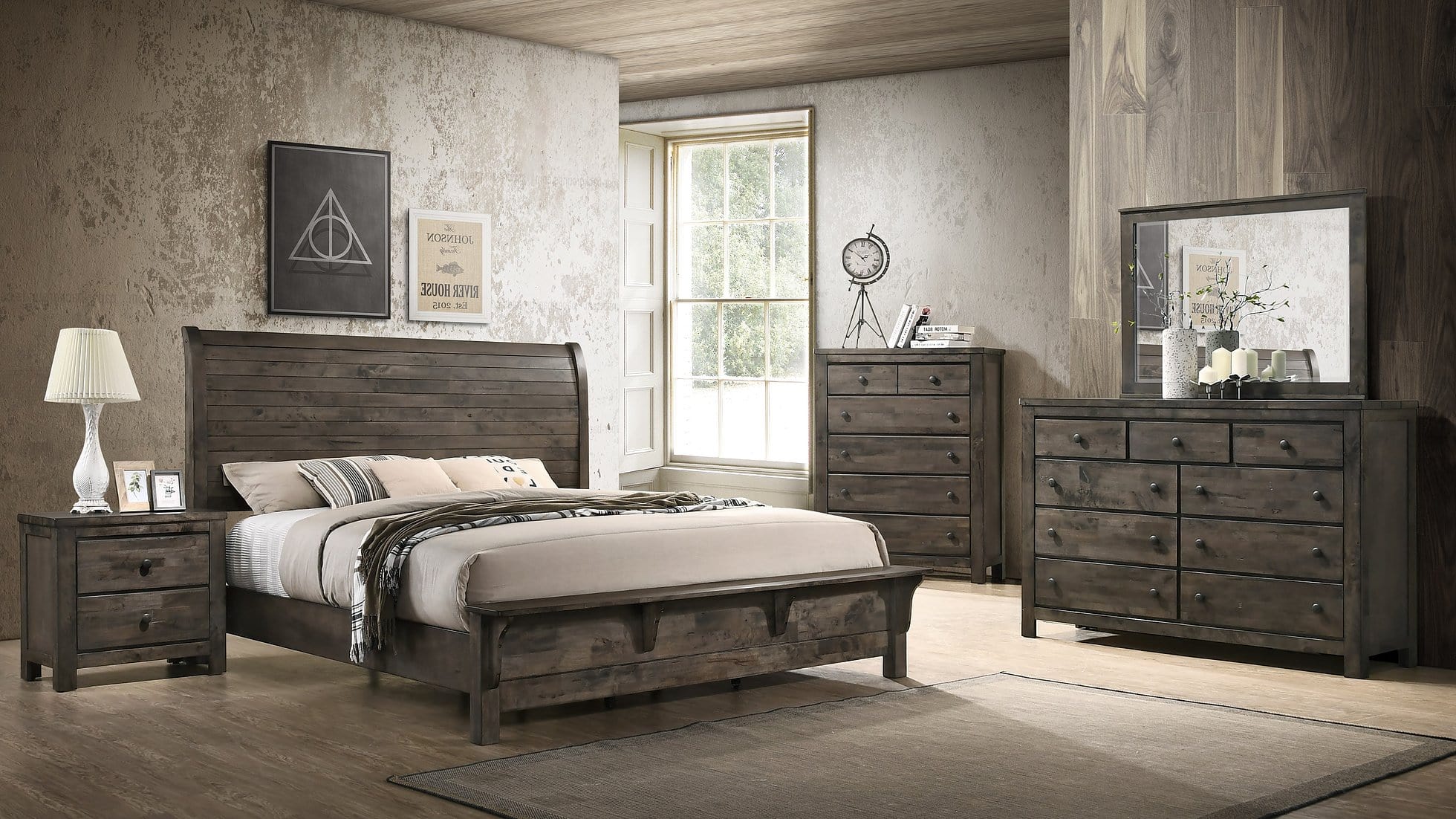 FARMHOUSE 7 PC COMPLETE BEDROOM SET BY NEW ERA AVAILABLE IN HOUSTON, DALLAS, SAN ANTONIO, & AUSTIN  SKU B2110