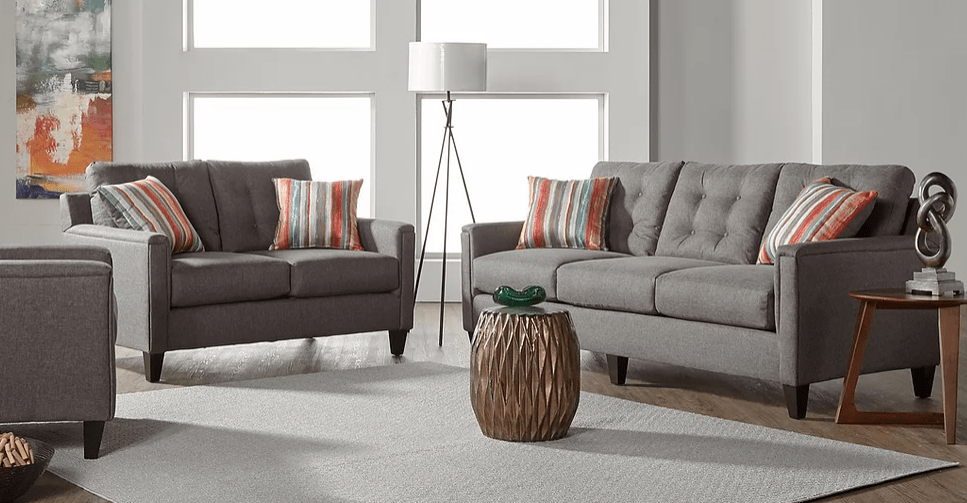 JITTERBUG GREY SOFA & LOVESEAT BY NEW ERA AVAILABLE IN HOUSTON, DALLAS, SAN ANTONIO, & AUSTIN  SKU S6800