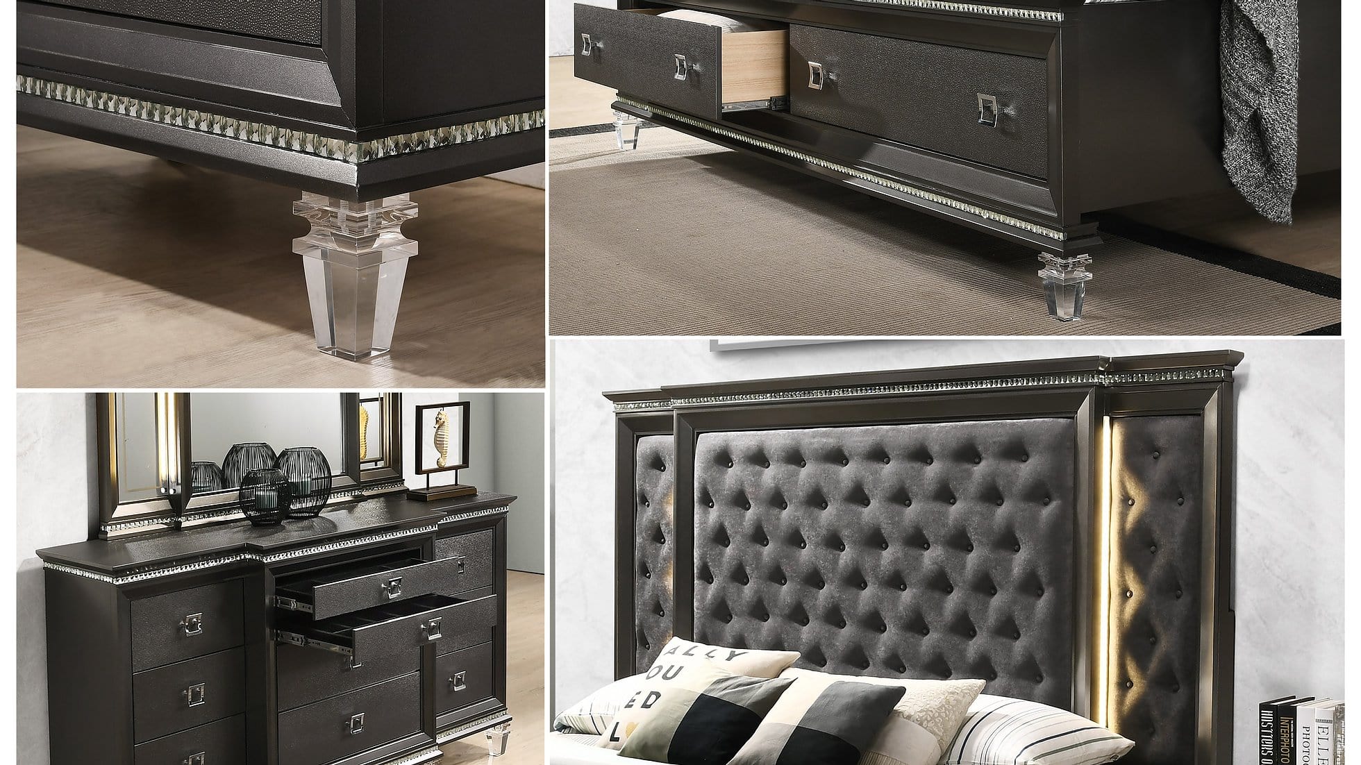 MADRID 7 PC COMPLETE BEDROOM SET BY NEW ERA AVAILABLE IN HOUSTON, DALLAS, SAN ANTONIO, & AUSTIN  SKU B4000