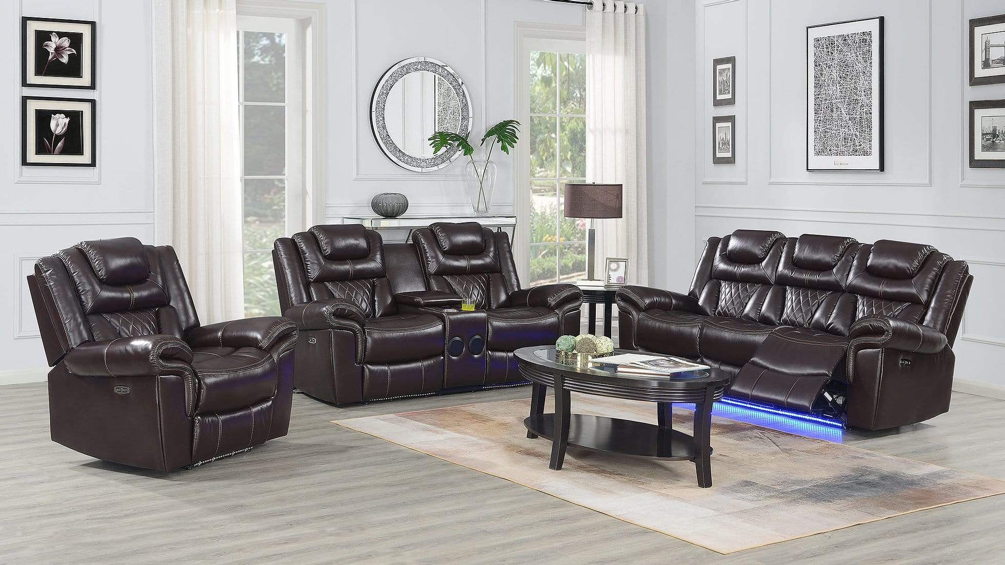 PARTY TIME BROWN RECLINING SOFA & LOVESEAT BY NEW ERA AVAILABLE IN HOUSTON, DALLAS, SAN ANTONIO, & AUSTIN  SKU S2020BR