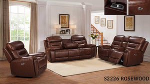 ROSEWOOD LIGHT BROWN TOP GRAIN LEATHER RECLINING SOFA & LOVESEAT BY NEW ERA AVAILABLE IN HOUSTON, DALLAS, SAN ANTONIO, & AUSTIN  SKU S2226LIBR