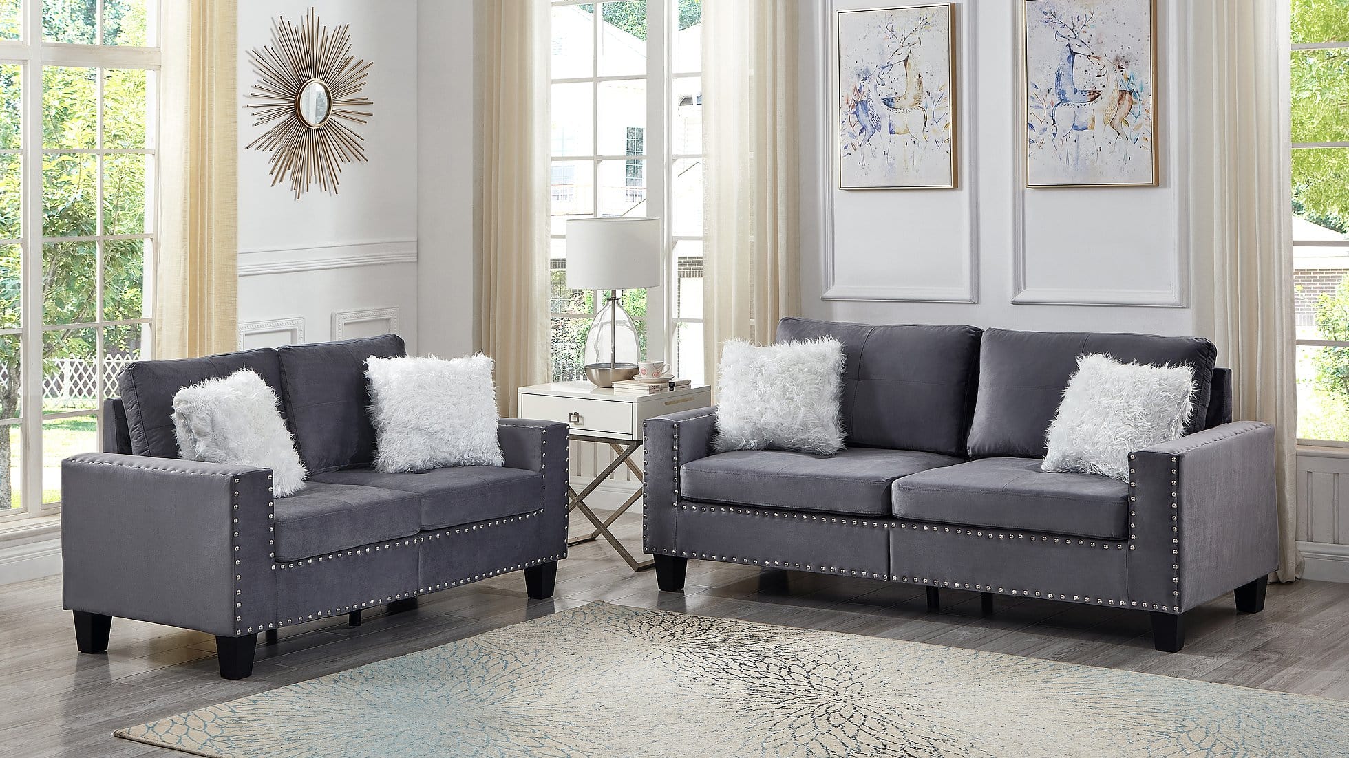 SUPER GREY SOFA & LOVESEAT BY NEW ERA AVAILABLE IN HOUSTON, DALLAS, SAN ANTONIO, & AUSTIN  SKU S555GY