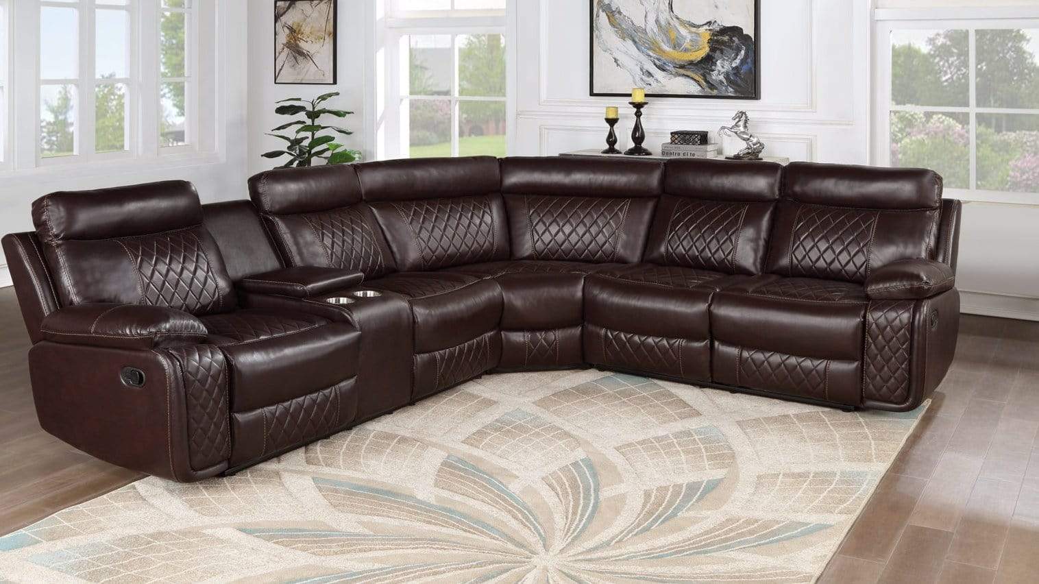 TEXAS STAR BROWN RECLINING SECTIONAL BY NEW ERA AVAILABLE IN HOUSTON, DALLAS, SAN ANTONIO, & AUSTIN  SKU S7262BR