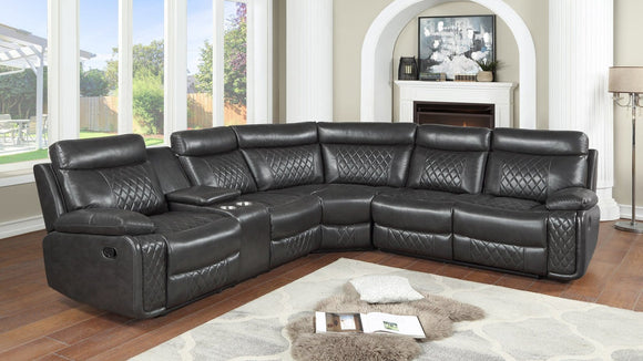 TEXAS STAR GREY RECLINING SECTIONAL BY NEW ERA AVAILABLE IN HOUSTON, DALLAS, SAN ANTONIO, & AUSTIN  SKU S7262GY